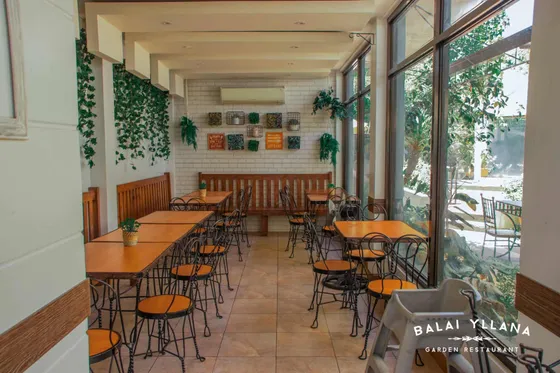 The sunroom painted white, with plants hanging along the windows, 2021